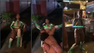 Dominicana Ricitos le practica sexo oral a Erika Sofoke públicamente