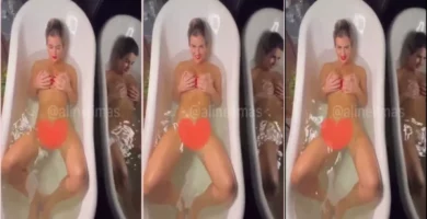 Aline Limas desnuda en el baño mostrando sus maravillosos pechos