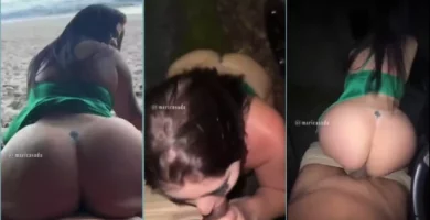 Encuentro íntimo en la playa con una mujer comprometida disfrutando del momento cabalgando con pasión